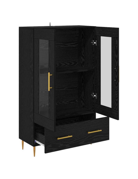 Credenza con cassetto Rovere Nero 69,5 x 31 x 115 cm