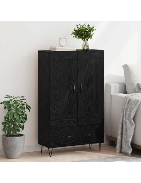Credenza Rovere Nero 69,5 x 31 x 115 cm Legno multistrato