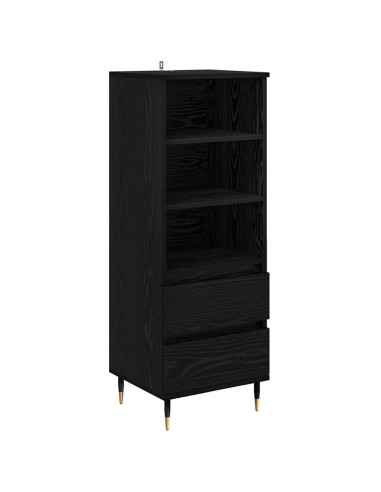 Credenza Rovere Nero 40 x 36 x 110 cm Legno multistrato