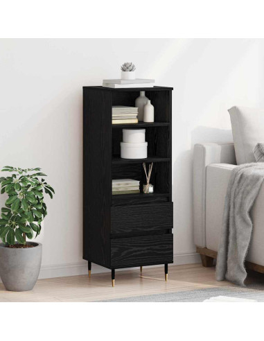 Credenza Rovere Nero 40 x 36 x 110 cm Legno multistrato