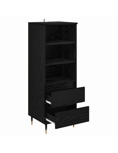 Credenza Rovere Nero 40 x 36 x 110 cm Legno multistrato
