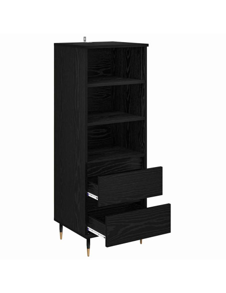 Credenza Rovere Nero 40 x 36 x 110 cm Legno multistrato