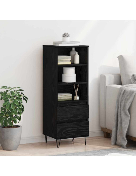 Credenza Rovere Nero 40 x 36 x 110 cm Legno multistrato