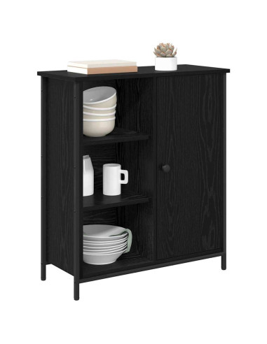 Credenza Rovere Nero 70 x 30 x 80 cm Legno multistrato