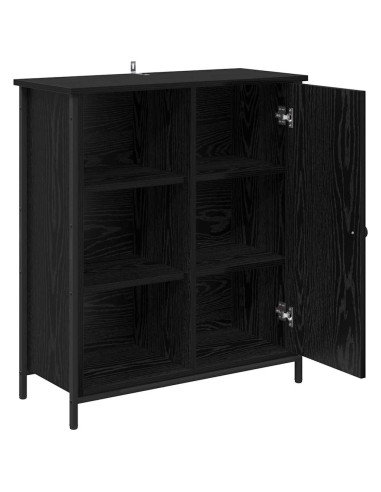 Credenza Rovere Nero 70 x 30 x 80 cm Legno multistrato