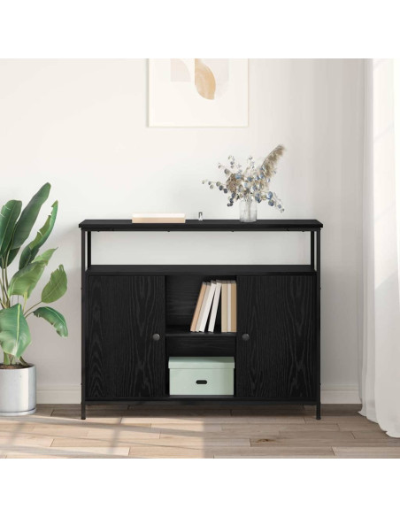 Credenza Rovere Nero 100 x 35 x 80 cm Legno multistrato