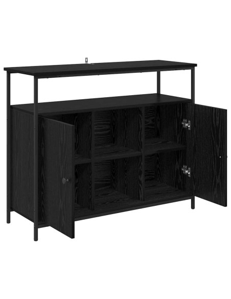 Credenza Rovere Nero 100 x 35 x 80 cm Legno multistrato