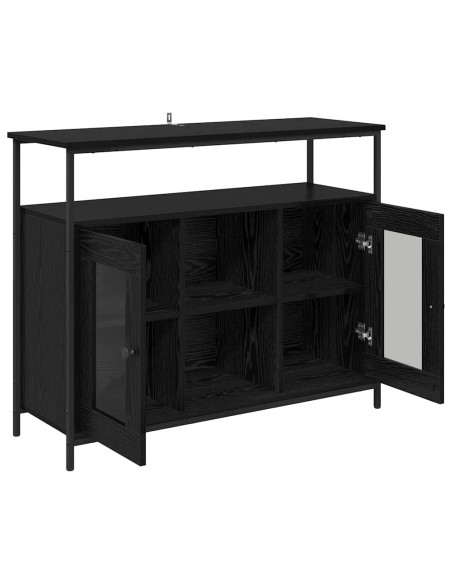 Credenza Rovere Nero 100 x 35 x 80 cm Legno multistrato