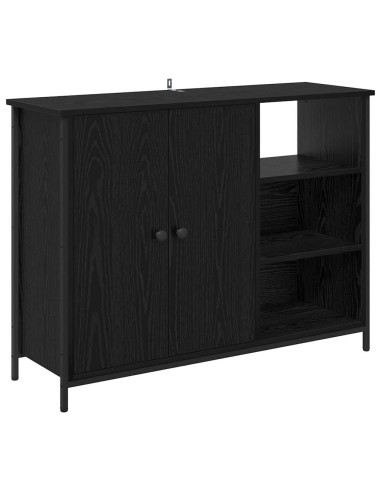 Credenza Rovere Nero 100 x 33 x 75 cm Legno multistrato
