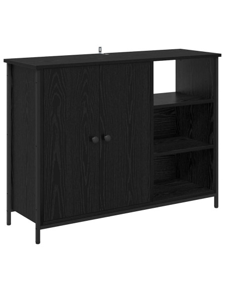 Credenza Rovere Nero 100 x 33 x 75 cm Legno multistrato