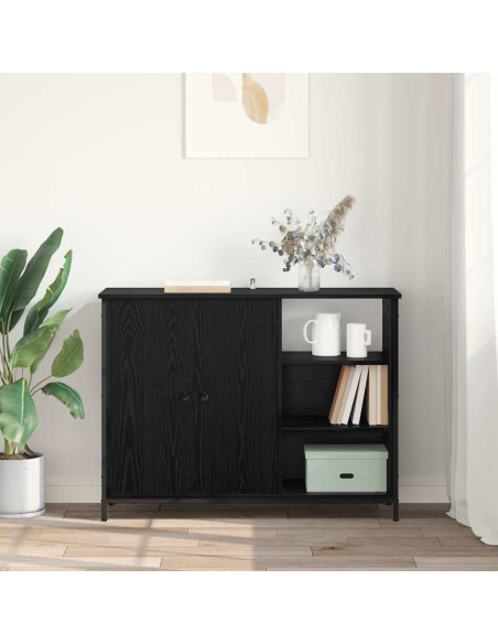 Credenza Rovere Nero 100 x 33 x 75 cm Legno multistrato