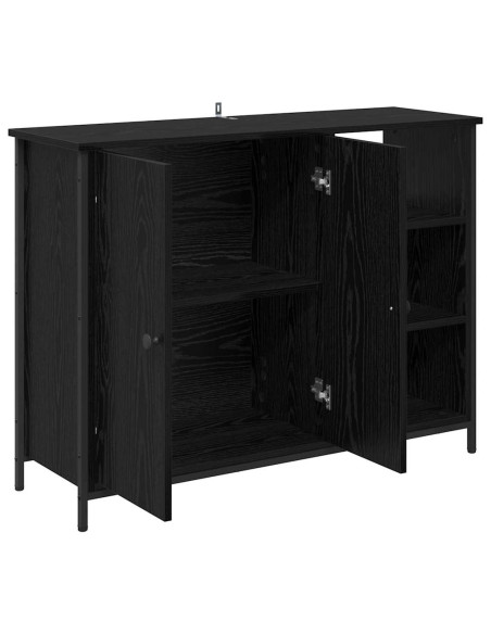 Credenza Rovere Nero 100 x 33 x 75 cm Legno multistrato