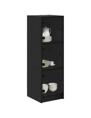 Credenza Rovere Nero 35 x 37 x 109 cm Legno multistrato