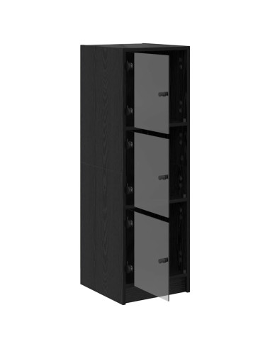 Credenza Rovere Nero 35 x 37 x 109 cm Legno multistrato