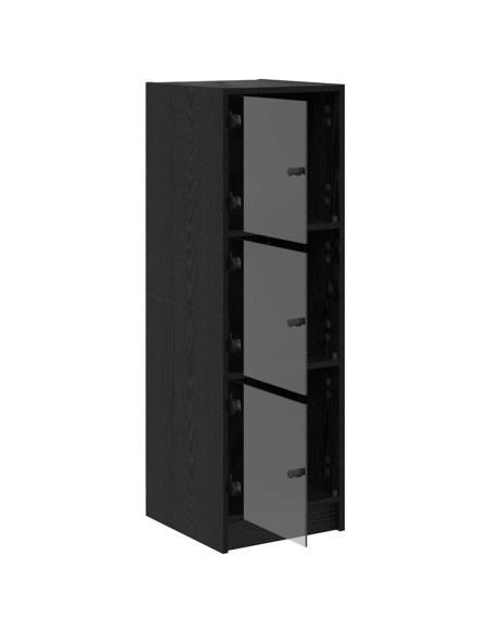 Credenza Rovere Nero 35 x 37 x 109 cm Legno multistrato