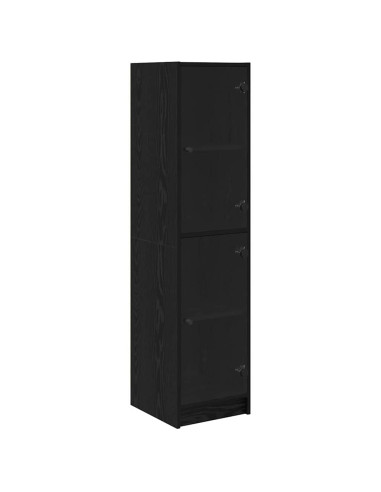 Credenza Rovere Nero 35 x 37 x 142 cm Legno multistrato