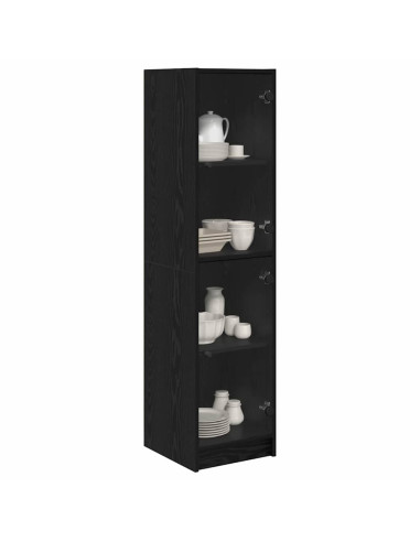 Credenza Rovere Nero 35 x 37 x 142 cm Legno multistrato