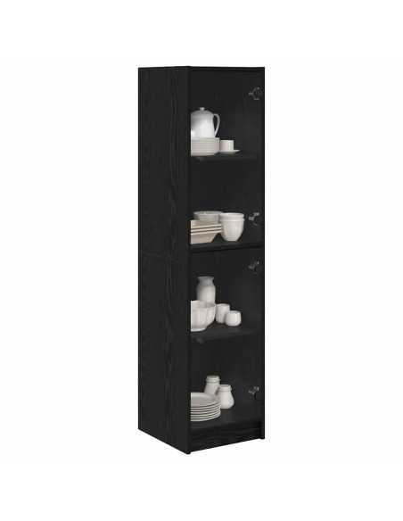 Credenza Rovere Nero 35 x 37 x 142 cm Legno multistrato