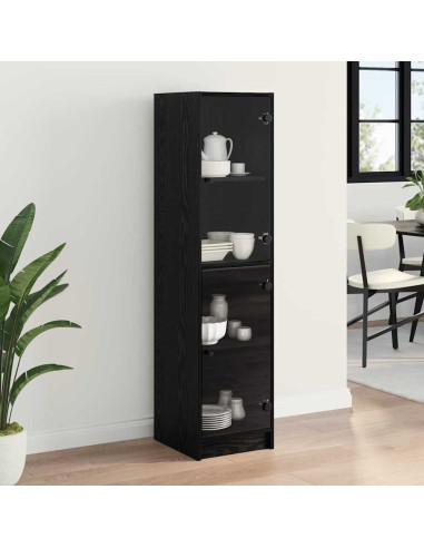 Credenza Rovere Nero 35 x 37 x 142 cm Legno multistrato