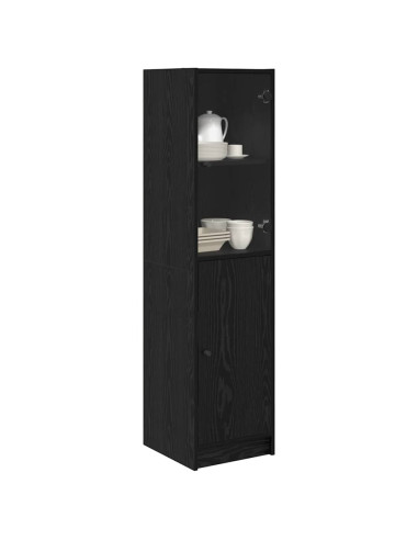 Credenza Rovere Nero 35 x 37 x 142 cm Legno multistrato