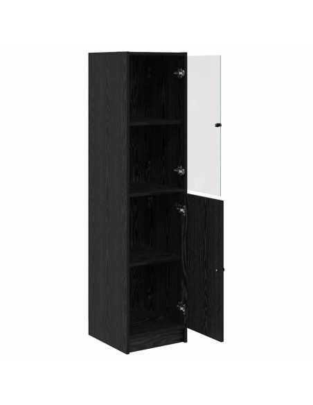 Credenza Rovere Nero 35 x 37 x 142 cm Legno multistrato