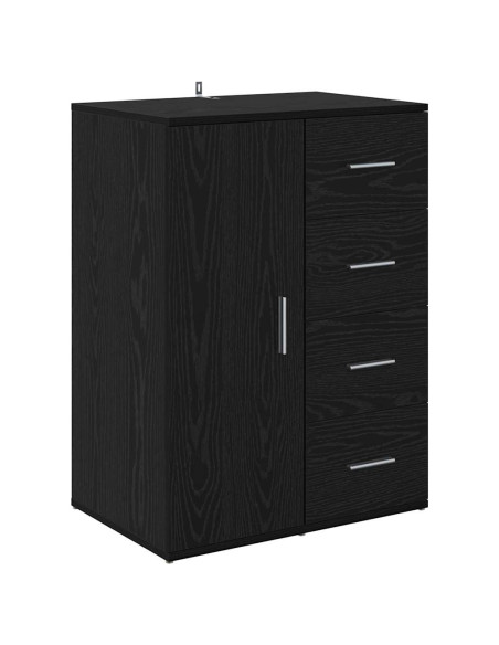 Credenza Rovere Nero 59 x 39 x 80 cm Legno multistrato