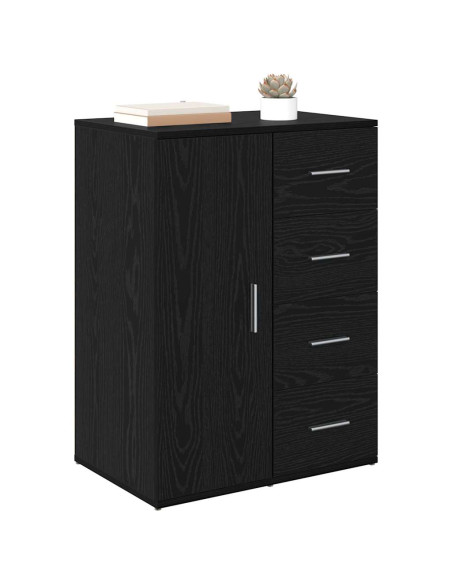 Credenza Rovere Nero 59 x 39 x 80 cm Legno multistrato