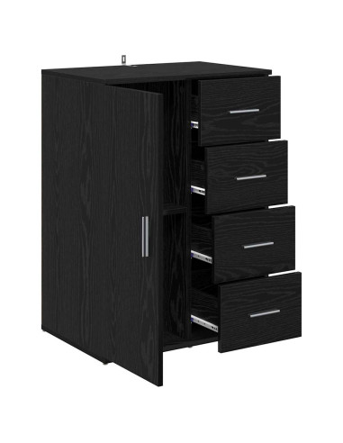 Credenza Rovere Nero 59 x 39 x 80 cm Legno multistrato