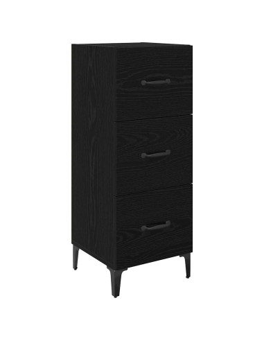 Credenza Rovere Nero 34,5 x 34 x 90 cm Legno multistrato