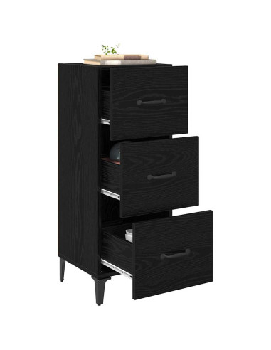 Credenza Rovere Nero 34,5 x 34 x 90 cm Legno multistrato