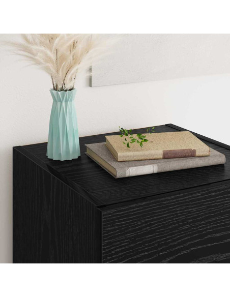 Credenza Rovere Nero 34,5 x 34 x 90 cm Legno multistrato