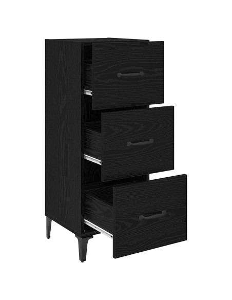 Credenza Rovere Nero 34,5 x 34 x 90 cm Legno multistrato