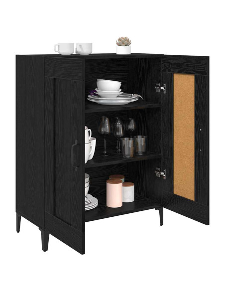 Credenza Rovere Nero 69,5 x 34 x 90 cm Legno multistrato