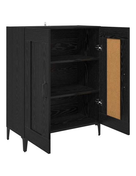Credenza Rovere Nero 69,5 x 34 x 90 cm Legno multistrato