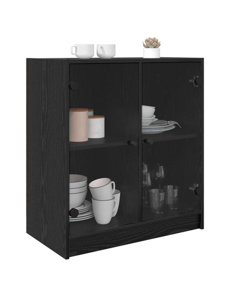 Mobile laterale Rovere Nero 68 x 37 x 75,5 cm Legno multistrato