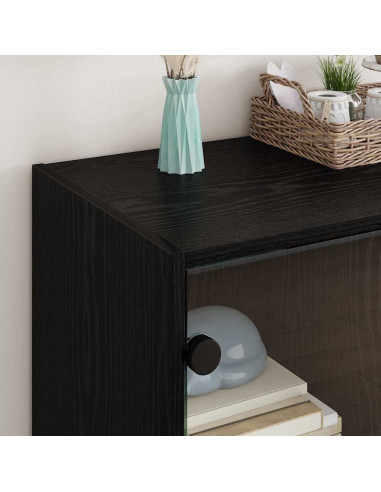 Mobile laterale Rovere Nero 68 x 37 x 75,5 cm Legno multistrato