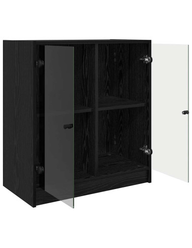 Mobile laterale Rovere Nero 68 x 37 x 75,5 cm Legno multistrato