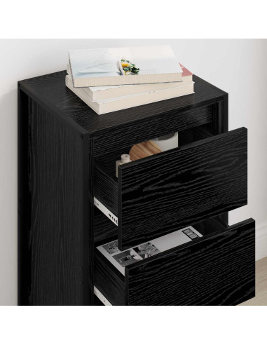 Credenza Rovere Nero 42 x 36 x 75.5 cm Legno multistrato