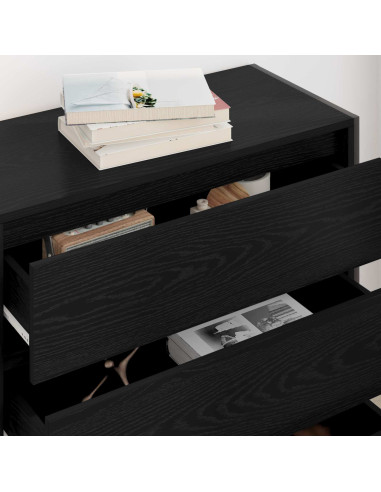 Credenza Rovere Nero 79 x 36 x 75.5 cm Legno multistrato