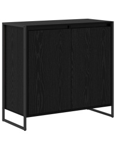 Mobile laterale Rovere Nero 79 x 36 x 75 cm Legno multistrato 2