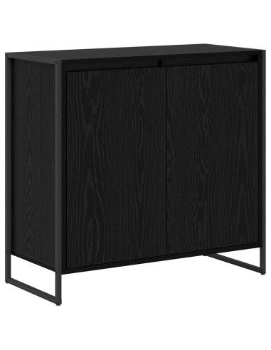 Mobile laterale Rovere Nero 79 x 36 x 75 cm Legno multistrato