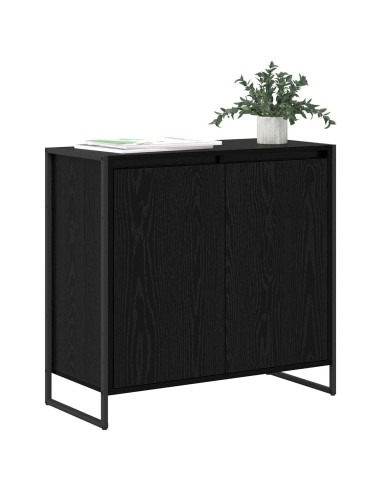 Mobile laterale Rovere Nero 79 x 36 x 75 cm Legno multistrato