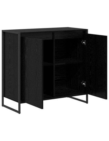 Mobile laterale Rovere Nero 79 x 36 x 75 cm Legno multistrato