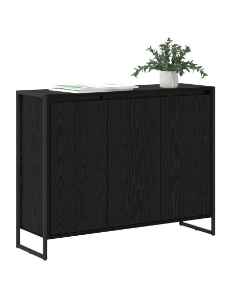 Mobile laterale Rovere Nero 96,5 x 30 x 75 cm Legno multistrato