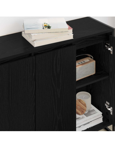 Mobile laterale Rovere Nero 96,5 x 30 x 75 cm Legno multistrato