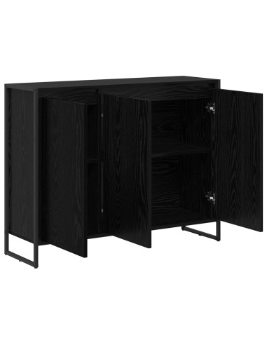 Mobile laterale Rovere Nero 96,5 x 30 x 75 cm Legno multistrato