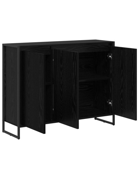 Mobile laterale Rovere Nero 96,5 x 30 x 75 cm Legno multistrato