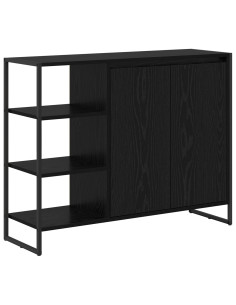 Mobile laterale Rovere Nero 96.5 x 30 x 75 cm Legno multistrato 2