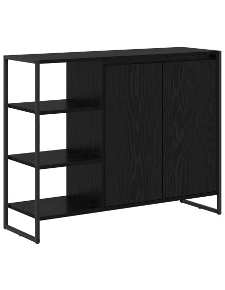 Mobile laterale Rovere Nero 96.5 x 30 x 75 cm Legno multistrato