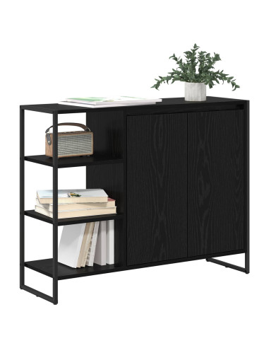 Mobile laterale Rovere Nero 96.5 x 30 x 75 cm Legno multistrato